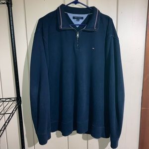 Tommy Hilfiger Mens Long Sleeve Cotton Quarter Zip Pull over Sweater